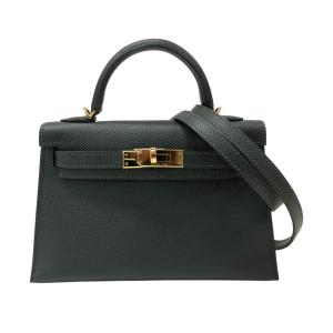 エルメス HERMES ミニケリー2 W刻 グリミスティ ゴールド金具 エプソン ハンドバッグ レディース 中古