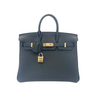 エルメス HERMES バーキン25 K刻印 ブラック、ゴールド金具 トゴ ハンドバッグ レディース 中古