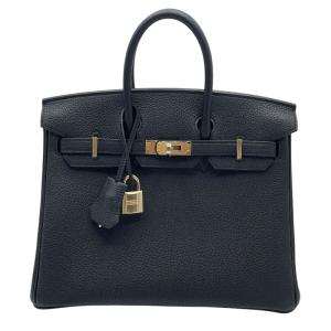 エルメス HERMES バーキン25 K刻 ブラック×ゴールド金具 トゴ ハンドバッグ レディース 中古