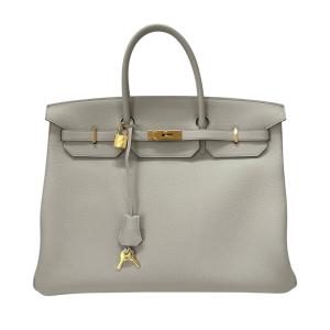 エルメス HERMES バーキン40 D刻 クレ ゴールド金具 トゴ ハンドバッグ メンズ 中古