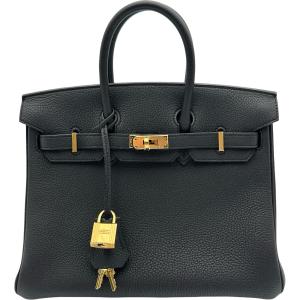 エルメス HERMES バーキン25 W刻印 ブラック　ゴールド金具 トゴ ハンドバッグ レディース 中古