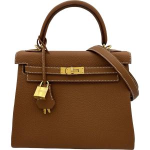 エルメス HERMES ケリー25 内縫い K刻 ゴールド ゴールド金具 トゴ ショルダーバッグ レディース 中古