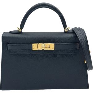 エルメス HERMES ミニケリー2 K刻 ブラック ゴールド金具 エプソン ハンドバッグ レディース 中古