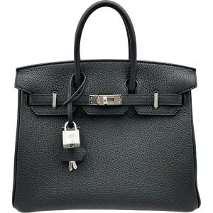エルメス HERMES バーキン25 K刻 ブラック シルバー金具 トゴ ハンドバッグ レディース 中古