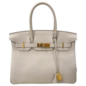 エルメス HERMES バーキン30 K刻 クレ ゴールド金具 トゴ ハンドバッグ レディース 中古