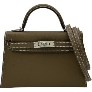 エルメス HERMES ミニケリー2 B刻 エトゥープ シルバー金具 エプソン ショルダーバッグ レディース 中古