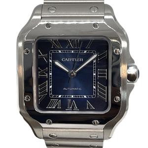 カルティエ Cartier サントス ドゥ カルティエMM WSSA0063 ブルー ステンレススチール 腕時計 メンズ 中古