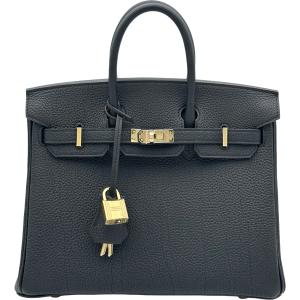 エルメス HERMES バーキン25 K刻 ブラック ゴールド金具 トゴ ハンドバッグ レディース 中古