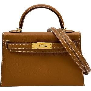 エルメス HERMES ミニケリー2 K刻印 ゴールド ゴールド金具 エプソン ショルダーバッグ レディース 中古