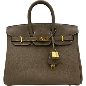 エルメス HERMES バーキン 25 G刻 エトゥープ ゴールド金具 トゴ ハンドバッグ レディース 中古