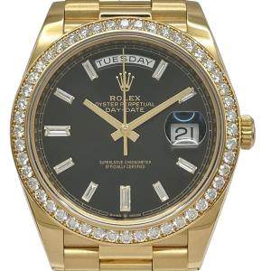ロレックス ROLEX デイデイト40 228348RBR ブラック ゴールド 腕時計 メンズ 中古