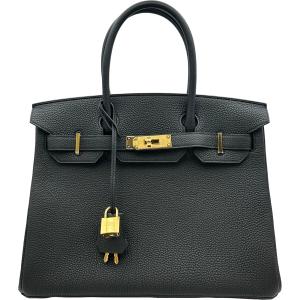 エルメス HERMES バーキン30 K刻印 ブラック ゴールド金具 トゴ ハンドバッグ レディース 中古