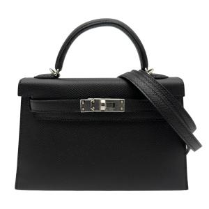 エルメス HERMES ミニケリー2 K刻 ブラック シルバー金具 エプソン ショルダーバッグ レディース 中古