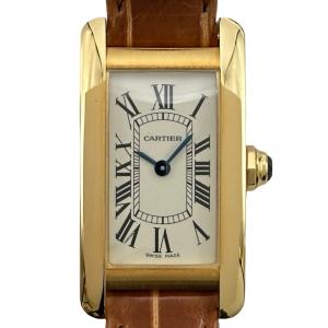 カルティエ Cartier タンクアメリカン SM W2601556 アイボリー ゴールド 腕時計 ユニセックス 中古