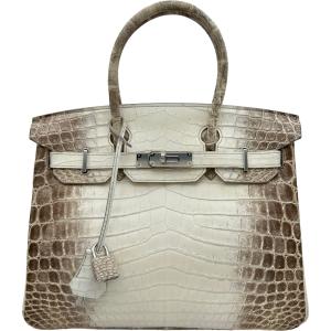 エルメス HERMES バーキン30 □P刻印 ヒマラヤ シルバー金具 ニロティカスマット ハンドバッグ レディース 中古
