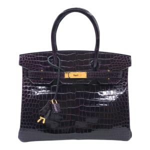 エルメス HERMES バーキン30 A刻印 アメジスト ゴールド金具 ポロサスリセ ハンドバッグ レディース 中古
