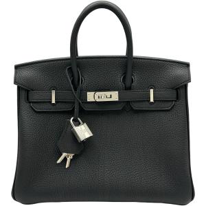 エルメス HERMES バーキン25 K刻印 ブラック/シルバー金具 トゴ ハンドバッグ レディース 中古