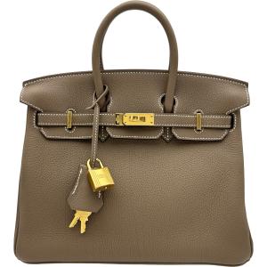 エルメス HERMES バーキン25 G刻印 エトゥープ ゴールド金具 トゴ ハンドバッグ レディース 中古