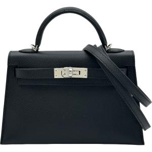 エルメス HERMES ミニケリー2 G刻印（2026年製） ブラック シルバー金具 エプソン ショルダーバッグ レディース 中古