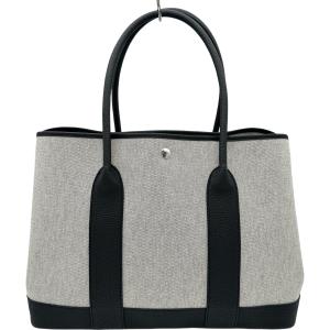 エルメス HERMES ネオガーデンパーティ41 ヴォヤージュ K刻印 ブラック シルバー金具 トワル/ネゴンダ トートバッグ レディース 中古