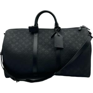 ルイ・ヴィトン LOUIS VUITTON キーポル・バンドリエール50 M59025 ブラック モノグラム・トリヨン ボストンバッグ メンズ 中古