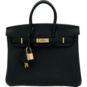 エルメス HERMES バーキン25 K刻印 ブラック ゴールド金具 トゴ ハンドバッグ レディース 中古