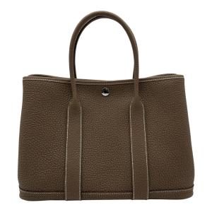 エルメス HERMES ガーデンパーティTPM G刻 エトゥープ シルバー金具 ネゴンダ トートバッグ レディース 中古