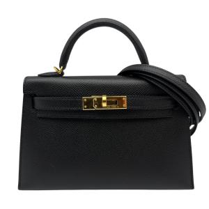 エルメス HERMES ミニケリー2 Z刻 ブラック ゴールド金具 エプソン ショルダーバッグ レディース 中古
