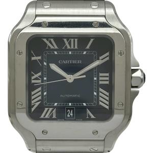 カルティエ Cartier サントス ドゥカルティエ LM WSSA0030 ブルー ステンレススチール 腕時計 メンズ 中古