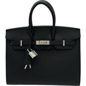エルメス HERMES バーキン25 セリエ K刻印 ブラック シルバー金具 エプソン ハンドバッグ レディース 中古