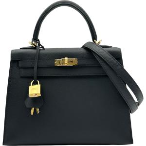 エルメス HERMES ケリー25 外縫い G刻印 ブラック ゴールド金具 エプソン ショルダーバッグ レディース 中古