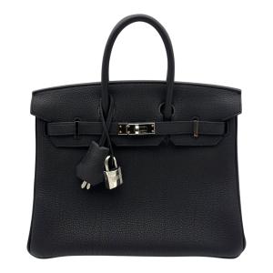 エルメス HERMES バーキン25 W刻 ブラック シルバー金具 トゴ ハンドバッグ レディース 中古