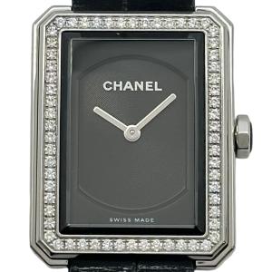 シャネル CHANEL ボーイフレンド H4883 ブラック ステンレススチール 腕時計 レディース 中古
