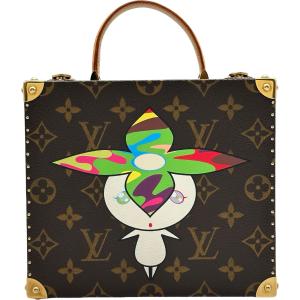 ルイ・ヴィトン LOUIS VUITTON フラワーバットマン ミニトランク シリアル No111 M92475 ブラウン モノグラム・村上隆 レディース 中古