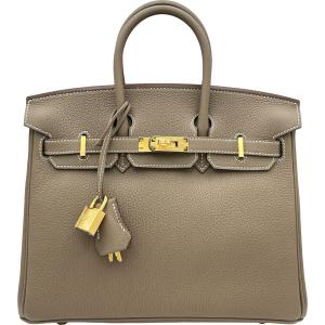 エルメス HERMES バーキン25 G刻印 エトゥープ ゴールド金具 トゴ ハンドバッグ レディース 中古
