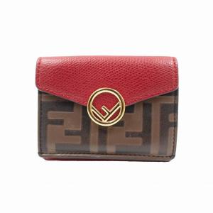 FENDI（フェンディ） 三つ折り財布 ズッカ キャンバス/レザー ブラウン