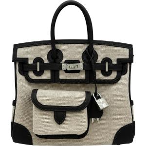 エルメス HERMES バーキン25 カーゴ G刻印 べブラン シルバー金具 トワル/スイフト ハンドバッグ レディース 中古