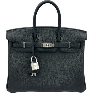 エルメス HERMES バーキン25 G刻印 ブラック シルバー金具 トゴ ハンドバッグ レディース 中古