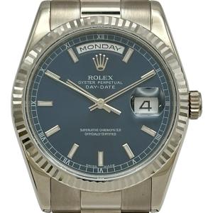 ロレックス ROLEX デイデイト36 118239 ブルー ホワイトゴールド 腕時計 メンズ 中古