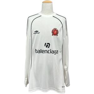 バレンシアガ BALENCIAGA PARIS SOCCER メッシュテクニカルジャージー長袖Tシャツ 778972 ホワイト コットン 長袖Ｔシャツ メンズ 中古