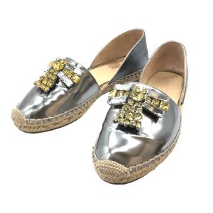 ジミーチュウ JIMMY CHOO ビジューモチーフエスパドリーユ シルバー その他靴 レディース 中古｜ookura7815