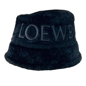 ロエベ LOEWE シアリングエンブロイダリーロゴハット 23AW　サイズ59 K820HB1X70 ブラック 素材に関しては画像参照 その他ファッション雑貨 メンズ 中古｜ookura7815