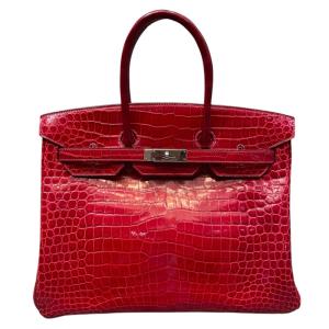 エルメス HERMES バーキン35 □O刻印 （2011年製） ブレイズ　シルバー金具 ポロサスリセ ハンドバッグ レディース 中古