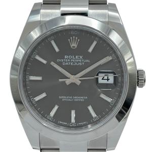 ロレックス ROLEX デイトジャスト41 スレート 126300 グレー SS 腕時計 メンズ 中古
