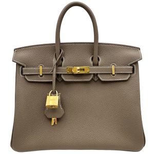 エルメス HERMES バーキン25 G刻印 エトゥープ ゴールド金具 トゴ ハンドバッグ レディース 中古