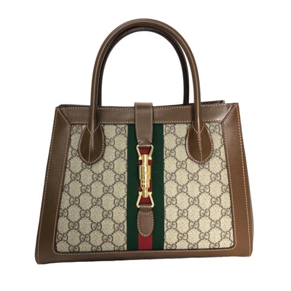 グッチ GUCCI ジャッキー1961 ミディアムトート 649016 ブラウン GGスプリームキャ...