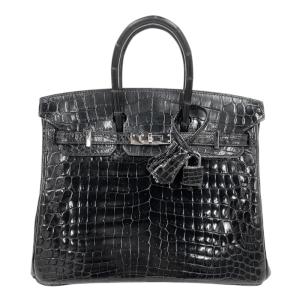 エルメス HERMES バーキン25 T刻印　(2015年) ブラック　シルバー金具 ニロティカス　リセ ハンドバッグ レディース 中古