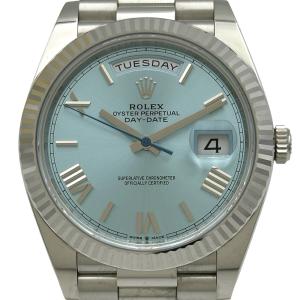 ロレックス ROLEX デイデイト40 228236 アイスブルー プラチナ 腕時計 メンズ 中古