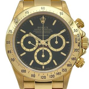 ロレックス ROLEX デイトナ 16528 ブラック ゴールド 腕時計 メンズ 中古