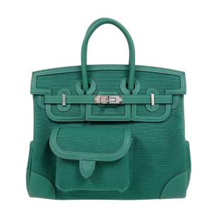 エルメス HERMES バーキン25カーゴ K刻印　(2025年製) ヴェールモワイヤン　シルバー金具 トワル/スイフト ハンドバッグ レディース 中古